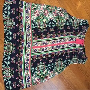 Beautiful Patterned Chiffon Button Back Tank Top